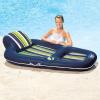 imageAqua Luxury Water Pool Lounge  Extra Large  Inflatable Pool Floats for Adults with Headrest Backrest Footrest ampamp Cupholder  Multiple ColorsStylesNavyGreenWhite