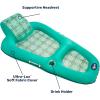 imageAqua Luxury Water Pool Lounge  Extra Large  Inflatable Pool Floats for Adults with Headrest Backrest Footrest ampamp Cupholder  Multiple ColorsStylesUltimate Teal Compass Rose Print