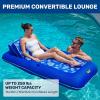 imageAqua Premium Convertible Pool Float Lounge  Extra Large  Heavy Duty Inflatable Pool Floats for Adults with Cupholder  Multiple ColorsSupreme Lounge Pineapple Hibiscus