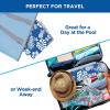 imageAqua Supreme Oversized Inflatable Pool Noodle ChairDeluxe Noodle Chair Blue Hibiscus