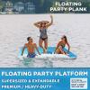 imageAqua Ultimate Floating Water Mat  Heavy Duty Floating Island Pad with Expandable Zippers  NavyWhite Stripe