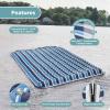 imageAqua Ultimate Floating Water Mat  Heavy Duty Floating Island Pad with Expandable Zippers  NavyWhite Stripe
