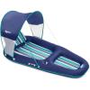 imageAqua Luxurious Inflatable Outdoor Swimming Pool Lounger Hammock Float with Sunshade CanopyOversize Ultimate Lounger WCanopy Navy Stripe