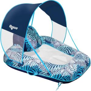 imageAqua Pool Chair Float for Adults  Zero Gravity Pool Floats  Multiple ColorsShapesStyles  for Adults and Kids FloatingZero Gravity Pool Chair w Canopy
