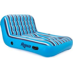 imageAqua UltraComfort Floating Pool Chair ampamp Lake Raft with Pillow  Heavy Duty Pool Float Lake Floating ChairUltimate Comfort Recliner Lounge  Two 2person