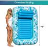 imageAqua Tanning Pool Lounger Float  Inflatable Pool for Kids and AdultsPink Flower Coral  Blue Flowers