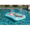 imageAqua Tanning Pool Lounger Float  Inflatable Pool for Kids and AdultsPink Flower Coral  Blue Flowers