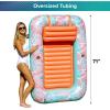 imageAqua Tanning Pool Lounger Float  Inflatable Pool for Kids and AdultsPink Flower Coral  Blue Flowers