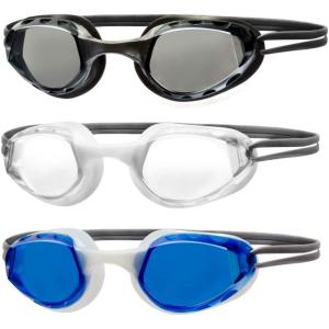 imageAqua Swim Goggles UltraSoft Eye Cups LeakFree Fit Anti UV Lenses Models for Kids ampamp Adults Multiple Shapes ampamp SizesTriton 3pack