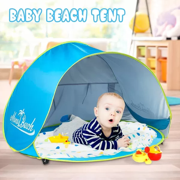 imageMonobeach Baby Beach Tent Pop Up Portable Shade Pool UV Protection Sun Shelter for InfantBlue