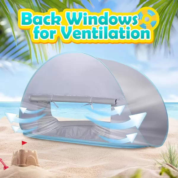 imageMonobeach Baby Beach Tent Pop Up Portable Shade Pool UV Protection Sun Shelter for InfantSilver Beach Tent