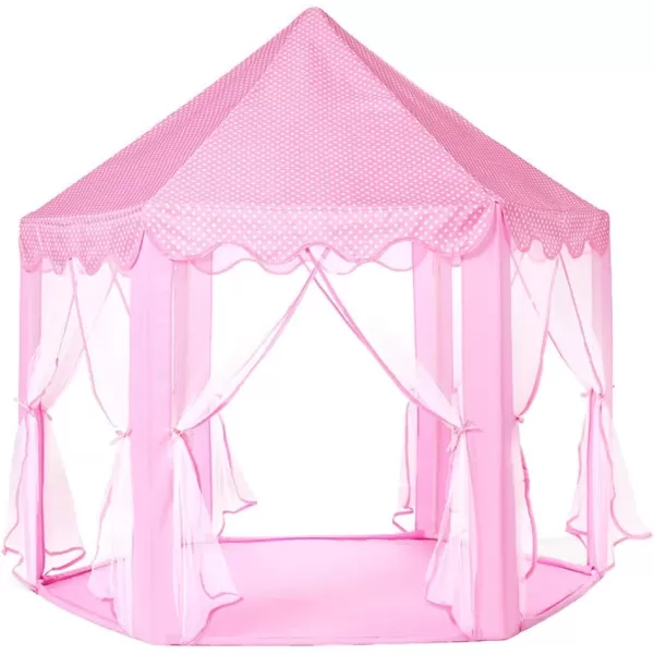 imageMonobeach Princess Tent Girls Large Playhouse Kids Castle Play Tent with Star Lights Toy for Children Indoor and Outdoor Games 55 x 53 DxHPink Princess Tent with Little Star Lights