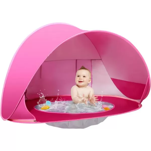 imageMonobeach Baby Beach Tent Pop Up Portable Shade Pool UV Protection Sun Shelter for InfantPink Beach Tent