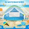 imageMonobeach Baby Beach Tent Beach Canopy Sun Shelter UPF50 UV Protection Baby Pool with Canopy Easy Set Up Pop Up Baby Beach Shade Pool for Toddlers Outdoor Camping Pool Fun Front Mesh Blue