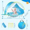 imageMonobeach Baby Beach Tent Beach Canopy Sun Shelter UPF50 UV Protection Baby Pool with Canopy Easy Set Up Pop Up Baby Beach Shade Pool for Toddlers Outdoor Camping Pool Fun Front Mesh Blue