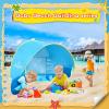 imageMonobeach Baby Beach Tent Pop Up Portable Shade Pool UV Protection Sun Shelter for Infant02 Blue Beach Tent with Toys