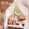 imageMonobeach Kids Tent Beige Play Tent with Long Mesh Curtain Large Playhouse for Indoor Outdoor Play Cottage Castle Toy for Girls Boys House Gift Beige Kids Play TentBeige Kids Play Tent