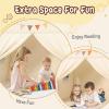 imageMonobeach Kids Tent Beige Play Tent with Long Mesh Curtain Large Playhouse for Indoor Outdoor Play Cottage Castle Toy for Girls Boys House Gift Beige Kids Play TentLarge Beige Toddlers Bed Tent
