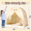 imageMonobeach Kids Tent Beige Play Tent with Long Mesh Curtain Large Playhouse for Indoor Outdoor Play Cottage Castle Toy for Girls Boys House Gift Beige Kids Play TentLarge Beige Toddlers Bed Tent