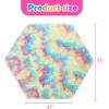 imageMonobeach Pink Kids Rug for Nursery Children Room Decor Ultra Soft Hexagon Carpet for Princess Tent for Girls Baby Play Mat for Floor 55x 47 Rainbow Hexagon 55x 47