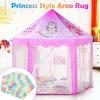imageMonobeach Pink Kids Rug for Nursery Children Room Decor Ultra Soft Hexagon Carpet for Princess Tent for Girls Baby Play Mat for Floor 55x 47 Rainbow Hexagon 55x 47