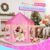 imageMonobeach Princess Tent Girls Unicorn Large Playhouse Kids Castle Play Tent with Star Lights Gift Toy for Children Indoor and Outdoor Games 55 x 53 DxH03 Pink Tent with Large Star Lights