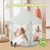 imageMonobeach Princess Tent Girls Unicorn Large Playhouse Kids Castle Play Tent with Star Lights Gift Toy for Children Indoor and Outdoor Games 55 x 53 DxH07 Celadon Tent with Little Star Lights