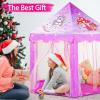 imageMonobeach Princess Tent Girls Unicorn Large Playhouse Kids Castle Play Tent with Star Lights Gift Toy for Children Indoor and Outdoor Games 55 x 53 DxH08 Unicorn Tent with Little Star Lights