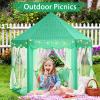imageMonobeach Princess Tent Girls Unicorn Large Playhouse Kids Castle Play Tent with Star Lights Gift Toy for Children Indoor and Outdoor Games 55 x 53 DxH12 Green Tent with Little Star Lights