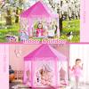 imageMonobeach Princess Tent Girls Unicorn Large Playhouse Kids Castle Play Tent with Star Lights Gift Toy for Children Indoor and Outdoor Games 55 x 53 DxH01 Pink Tent with Little Star Lights