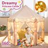 imageMonobeach Princess Tent Girls Unicorn Large Playhouse Kids Castle Play Tent with Star Lights Gift Toy for Children Indoor and Outdoor Games 55 x 53 DxH06 Grey Tent with Little Star Lights