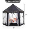 imageMonobeach Princess Tent Girls Unicorn Large Playhouse Kids Castle Play Tent with Star Lights Gift Toy for Children Indoor and Outdoor Games 55 x 53 DxH11 Black Tent with Little Star Lights