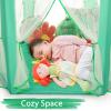 imageMonobeach Princess Tent Girls Unicorn Large Playhouse Kids Castle Play Tent with Star Lights Gift Toy for Children Indoor and Outdoor Games 55 x 53 DxH12 Green Tent with Little Star Lights