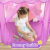 imageMonobeach Princess Tent Girls Unicorn Large Playhouse Kids Castle Play Tent with Star Lights Gift Toy for Children Indoor and Outdoor Games 55 x 53 DxH05 Purple Tent with Little Star Lights
