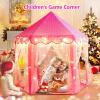 imageMonobeach Princess Tent Girls Unicorn Large Playhouse Kids Castle Play Tent with Star Lights Gift Toy for Children Indoor and Outdoor Games 55 x 53 DxH01 Pink Tent with Little Star Lights