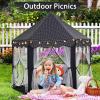 imageMonobeach Princess Tent Girls Unicorn Large Playhouse Kids Castle Play Tent with Star Lights Gift Toy for Children Indoor and Outdoor Games 55 x 53 DxH11 Black Tent with Little Star Lights
