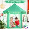 imageMonobeach Princess Tent Girls Unicorn Large Playhouse Kids Castle Play Tent with Star Lights Gift Toy for Children Indoor and Outdoor Games 55 x 53 DxH12 Green Tent with Little Star Lights