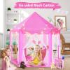 imageMonobeach Princess Tent Girls Unicorn Large Playhouse Kids Castle Play Tent with Star Lights Gift Toy for Children Indoor and Outdoor Games 55 x 53 DxH01 Pink Tent with Little Star Lights