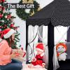 imageMonobeach Princess Tent Girls Unicorn Large Playhouse Kids Castle Play Tent with Star Lights Gift Toy for Children Indoor and Outdoor Games 55 x 53 DxH11 Black Tent with Little Star Lights