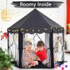 imageMonobeach Princess Tent Girls Unicorn Large Playhouse Kids Castle Play Tent with Star Lights Gift Toy for Children Indoor and Outdoor Games 55 x 53 DxH11 Black Tent with Little Star Lights