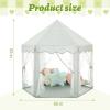 imageMonobeach Princess Tent Girls Unicorn Large Playhouse Kids Castle Play Tent with Star Lights Gift Toy for Children Indoor and Outdoor Games 55 x 53 DxH07 Celadon Tent with Little Star Lights