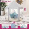 imageMonobeach Princess Tent Girls Unicorn Large Playhouse Kids Castle Play Tent with Star Lights Gift Toy for Children Indoor and Outdoor Games 55 x 53 DxH06 Grey Tent with Little Star Lights