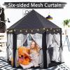 imageMonobeach Princess Tent Girls Unicorn Large Playhouse Kids Castle Play Tent with Star Lights Gift Toy for Children Indoor and Outdoor Games 55 x 53 DxH11 Black Tent with Little Star Lights