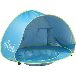 imageMonobeach Baby Beach Tent Pop Up Portable Shade Pool UV Protection Sun Shelter for Infant01 Blue Baby Beach Tent