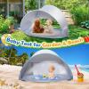 imageMonobeach Baby Beach Tent Pop Up Portable Shade Pool UPF50 UV Protection Sun Shelter for Infant with Easy Set Up Canopy Pink Beach Tent04 Silver Beach Tent