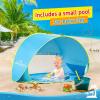 imageMonobeach Baby Beach Tent Pop Up Portable Shade Pool UPF50 UV Protection Sun Shelter for Infant with Easy Set Up Canopy Pink Beach Tent05 Blue Beach Tent with Hats