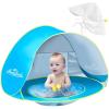 imageMonobeach Baby Beach Tent Pop Up Portable Shade Pool UPF50 UV Protection Sun Shelter for Infant with Easy Set Up Canopy Pink Beach Tent05 Blue Beach Tent with Hats